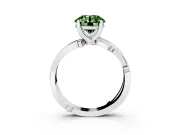 Round Twisted Engagement Ring Setting for a Fancy Green Lab-Grown Diamond | Sterling Silver - Design NV-24635