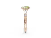 Oval Tapered Baguette Engagement Ring Setting for a Fancy Yellow Lab-Grown Diamond | Rose Gold