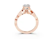 Cushion Cut Vintage Vine Solitaire Engagement Ring Setting | Milgrain Leaves | Rose Gold