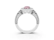 Pear-Shaped Halo Engagement Ring Setting for a Fancy Pink Lab-Grown Diamond | Platinum