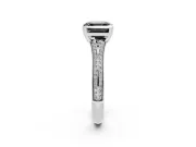 Asscher Cut Split Shank Engagement Ring Setting for a Black Center | Pavé Band | Platinum