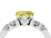 Heart-Shaped Five Stone Engagement Ring Setting for a Fancy Yellow Lab-Grown Diamond | Platinum
