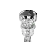 Fancy Black Round Cut Lab-Grown Diamond Three-Stone Ring Set in Sterling Silver with Channel-Set Band and Prong Setting