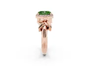 Radiant Cut Floral Halo Engagement Ring Setting for a Fancy Green Lab-Grown Diamond | Rose Gold