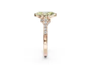 Marquise Pavé Solitaire Engagement Ring Setting for a Fancy Yellow Lab-Grown Diamond | Crossover Gallery | Rose Gold