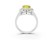 Princess Cut Halo Engagement Ring Setting for a Fancy Yellow Lab-Grown Diamond | Sterling Silver - Design NV-24719