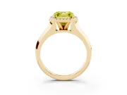 Asscher Cut Halo Engagement Ring Setting for a Fancy Yellow Lab-Grown Diamond | Knife-Edge Band | Yellow Gold