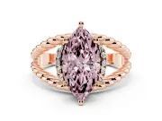 Marquise Rope Split Shank Engagement Ring Setting for a Fancy Pink Lab-Grown Diamond | Rose Gold