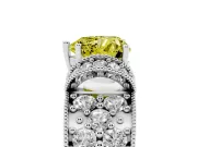 Heart-Shaped Vintage Pave Engagement Ring Setting for a Fancy Yellow Lab-Grown Diamond | Sterling Silver