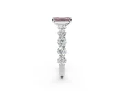 Emerald Cut Engagement Ring Setting for a Fancy Pink Lab-Grown Diamond | Sterling Silver - Design NV-24455