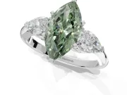 Marquise 3-Stone Engagement Ring Setting for a Fancy Green Lab-Grown Diamond | Sterling Silver