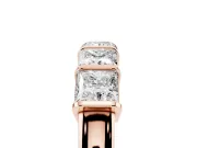Princess Cut Diamond Seven-Stone Channel Band Set in Rose gold with Bar Prongs