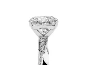 Radiant Cut Diamond Engagement Ring Set in Platinum with Side Stone Accents and Prong Setting