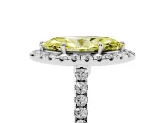 Marquise Halo Engagement Ring Setting for a Fancy Yellow Lab-Grown Diamond | Pave Shoulders | Platinum