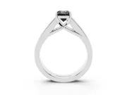 Emerald Cut Channel-Set Engagement Ring Setting for a Black Center | Wide Band | White Gold