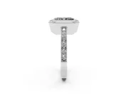 Radiant Cut Vintage Milgrain Halo Engagement Ring Setting for a Black Center | Pavé Band | Platinum