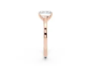 Radiant Cut Diamond Solitaire Ring Set in Rose gold with Prong Setting and Classic Band