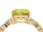 Radiant Cut Accented Engagement Ring Setting for a Fancy Yellow Lab-Grown Diamond | Yellow Gold