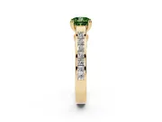 Cushion Cut Channel Engagement Ring Setting for a Fancy Green Lab-Grown Diamond | Yellow Gold - Design NV-24671