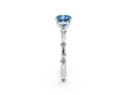 Cushion Cut Bar Set Engagement Ring Setting for a Fancy Blue Lab-Grown Diamond | Sterling Silver