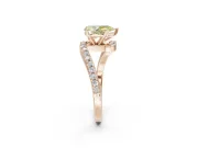 Pear-Shaped Bypass Pavé Engagement Ring Setting for a Fancy Yellow Lab-Grown Diamond | Rose Gold