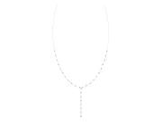Round Lab-Grown Diamond Bezel Station Y Necklace | Station Drop | Sterling Silver