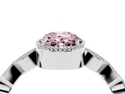 Oval Milgrain Bezel Engagement Ring Setting for a Fancy Pink Lab-Grown Diamond | Platinum