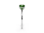 Fancy Green Princess Cut Diamond Solitaire Engagement Ring Set in White gold with Prong Setting and Polished Band