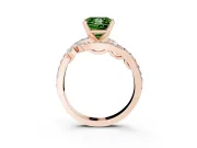 Princess Cut Bypass Engagement Ring Setting for a Fancy Green Lab-Grown Diamond | Rose Gold