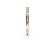 Round Lab-Grown Diamond Half Eternity Wedding Band | Raised Round Heads | Rose Gold