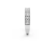 Round Lab-Grown Diamond Vintage Double Row Half Eternity Band | Milgrain Edges | Platinum