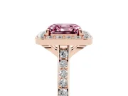Asscher Cut Halo Engagement Ring Setting for a Fancy Pink Lab-Grown Diamond | Rose Gold - Design NV-24729