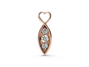 Round Lab-Grown Diamond Infinity Heart Pendant Necklace | Vertical Stone Row | Rose Gold
