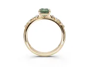 Emerald Cut Graduated Solitaire Engagement Ring Setting for a Fancy Green Lab-Grown Diamond | Yellow Gold