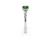 Cushion Cut Graduated Accent Engagement Ring Setting for a Fancy Green Lab-Grown Diamond | Platinum