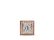 Princess Cut Lab-Grown Diamond Bezel Halo Pendant Necklace | Milgrain Edge | Rose Gold