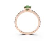 Pear-Shaped Pave Solitaire Engagement Ring Setting for a Fancy Green Lab-Grown Diamond | Shared Prong Band | Rose Gold