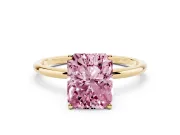Radiant Cut Engagement Ring Setting for a Fancy Pink Lab-Grown Diamond | Yellow Gold - Design NV-24609
