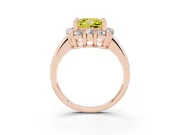 Princess Cut Cluster Halo Engagement Ring Setting for a Fancy Yellow Lab-Grown Diamond | Large Round Accents | Rose Gold