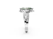Marquise Bypass Solitaire Engagement Ring Setting for a Fancy Green Lab-Grown Diamond | Pavé Strands | Platinum