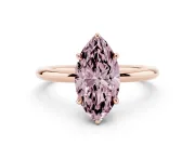 Marquise Hidden Halo Ring Setting for a Fancy Pink Lab-Grown Diamond | Rose Gold