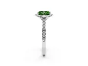 Radiant Cut Floral Petal Engagement Ring Setting for a Fancy Green Lab-Grown Diamond | Petal Accents | Platinum