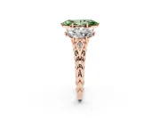 Marquise Three Stone Engagement Ring Setting for a Fancy Green Lab-Grown Diamond | Braided Band | Rose Gold