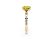 Radiant Cut Pave Solitaire Engagement Ring Setting for a Fancy Yellow Lab-Grown Diamond | Slim Band | Yellow Gold