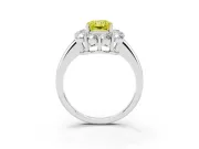 Radiant Cut Cluster Halo Engagement Ring Setting for a Fancy Yellow Lab-Grown Diamond | Large Round Accents | Platinum