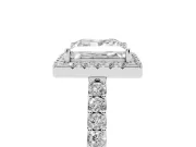 Princess Cut Halo Engagement Ring Setting | Single Row Pavé Band | White Gold