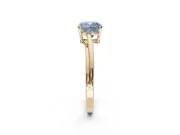 Cushion Cut Bypass Solitaire Engagement Ring Setting for a Fancy Blue Lab-Grown Diamond | Yellow Gold