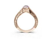 Marquise Vintage Engraved Pavé Engagement Ring Setting for a Fancy Pink Lab-Grown Diamond | Milgrain Edges | Rose Gold