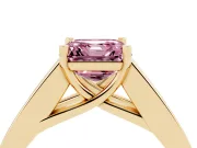Asscher Cut Channel-Set Engagement Ring Setting for a Fancy Pink Lab-Grown Diamond | Yellow Gold
