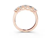 Five-Stone Round Diamond Wedding Band Set in Rose gold with Prong Setting